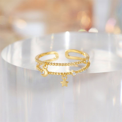 Damen Ring mit Mond und Stern
