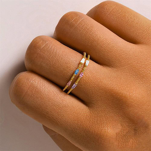 Bunt Zirkonia Filigrane Ring