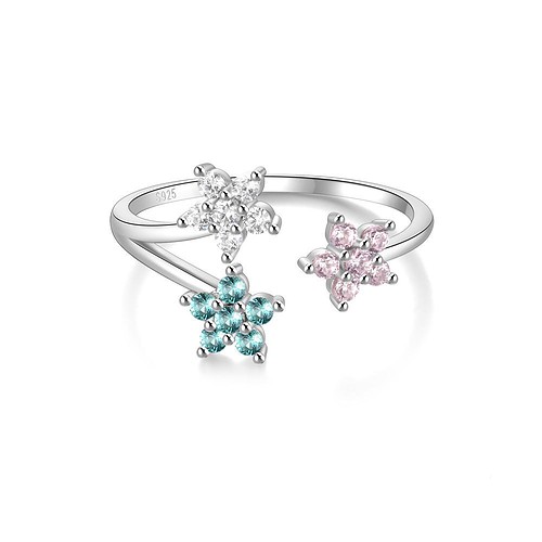 frauen Blumen Ring aus 925er Silber