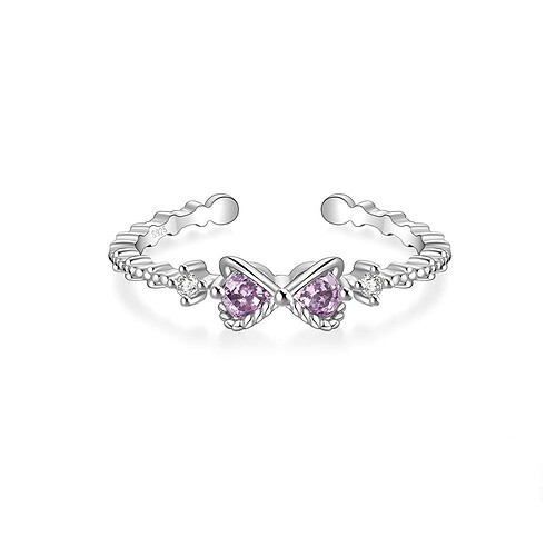 Lila Zirkonia Ring aus Silber