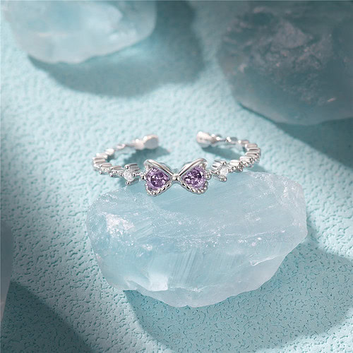 Lila Zirkonia Ring aus Silber