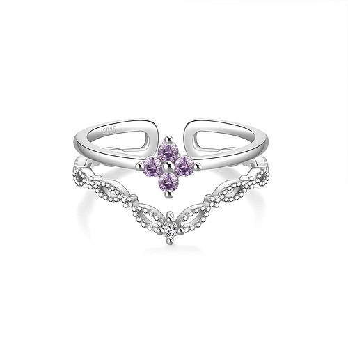 Damen Ring mit Lila Zirkonia