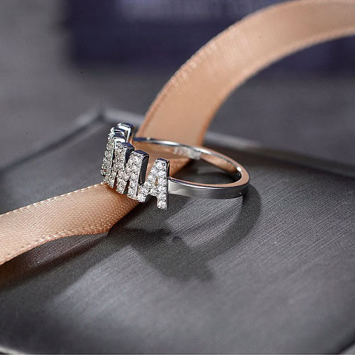 Mama Silber Ring mit Zirkonia