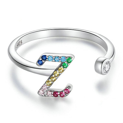 Damen Ring mit Bunt Buchstaben