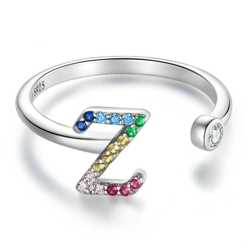 Damen Ring mit Bunt Buchstaben