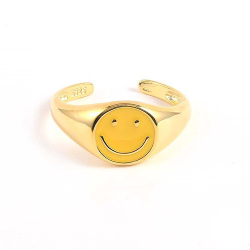 damen Smiley damen siegelring Gold