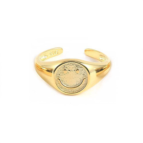 damen Smiley damen siegelring Gold