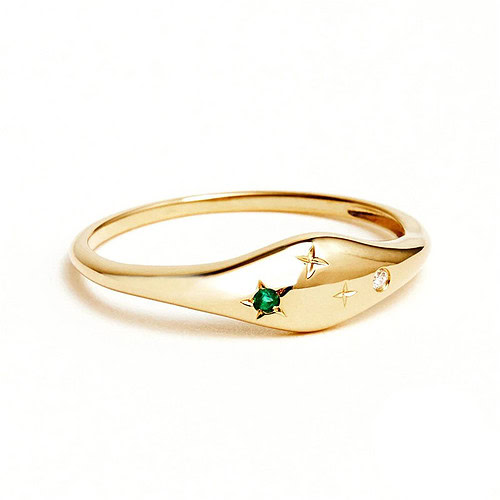 Sternzeichen siegelring damen Gold