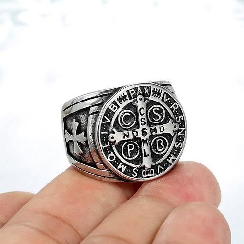 Vintage CSPB Herren Siegelring Edelstahl