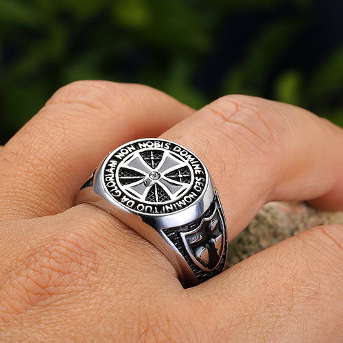 Kreuz signet silber ring herren