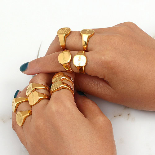 buchstaben ring gold damen schlicht