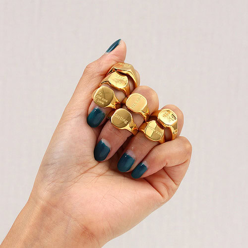 buchstaben ring gold damen schlicht