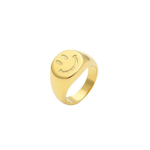 smiley ring gold damen schlicht