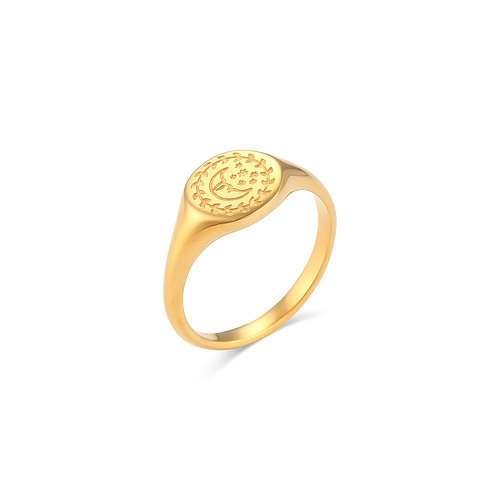 Rund siegelring damen gold mit Gravur