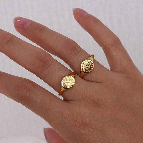 Rund siegelring damen gold mit Gravur