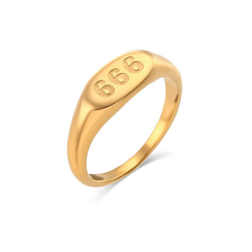 siegelring gold damen mit zahlen 666