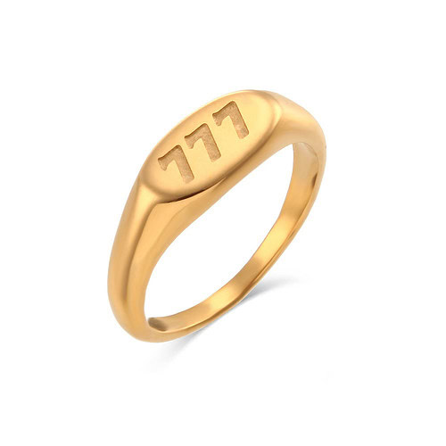 siegelring gold damen mit zahlen 777