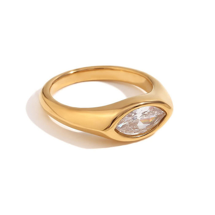 goldener siegelring damen edelstahl mit Zirkonia