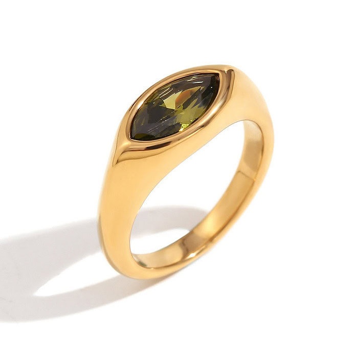 goldener siegelring damen edelstahl mit Zirkonia