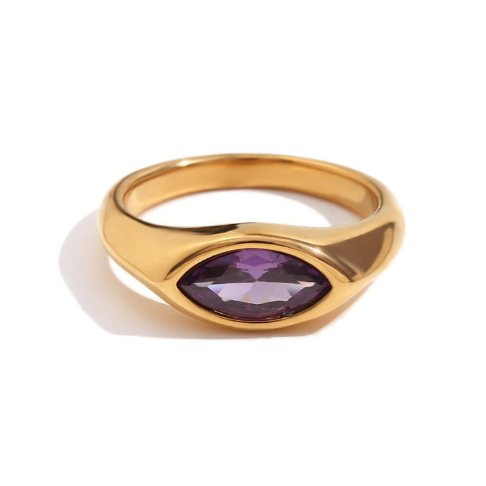 goldener siegelring damen edelstahl mit Zirkonia