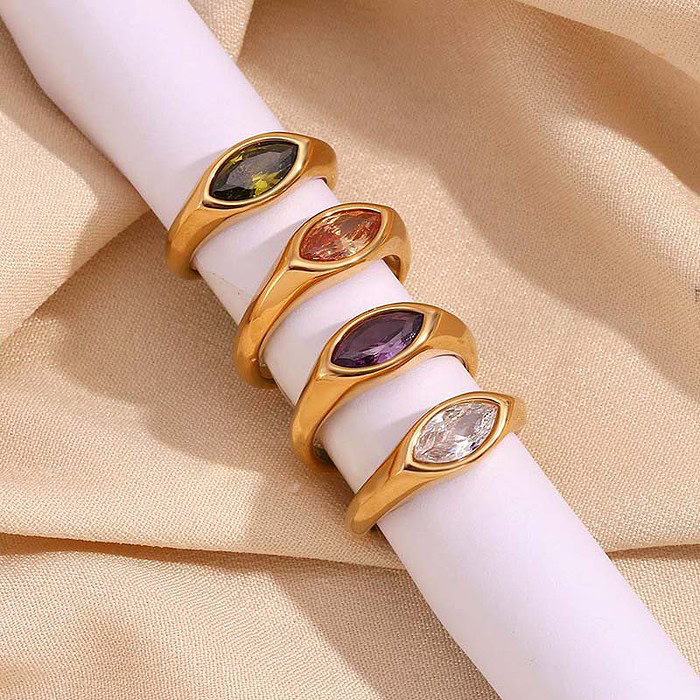 goldener siegelring damen edelstahl mit Zirkonia