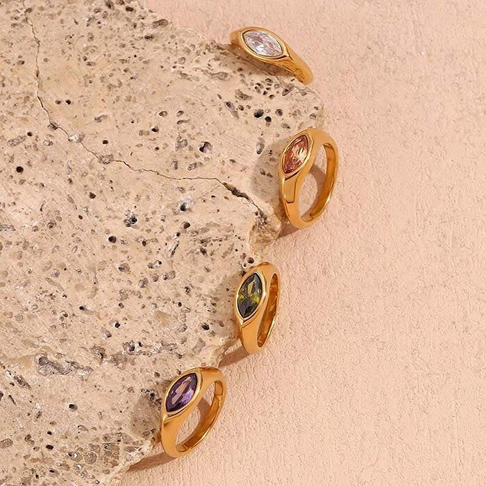 goldener siegelring damen edelstahl mit Zirkonia