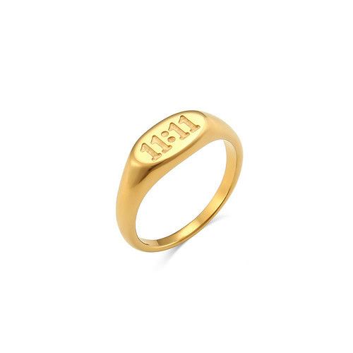 Modern siegelring damen gold mit Zahlen 1111