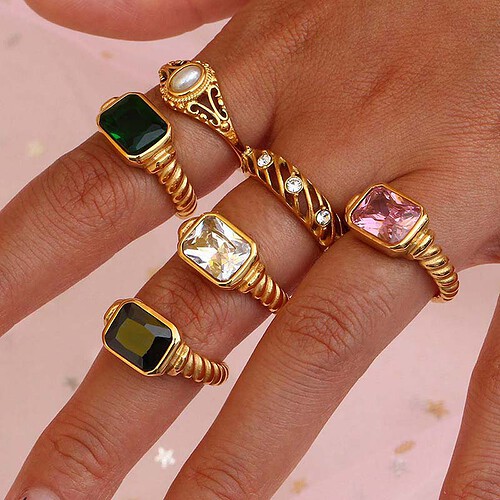 gedreht siegelring damen gold mit Zirkonia
