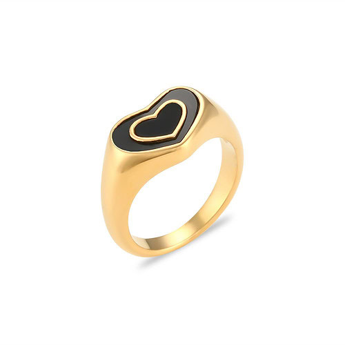 siegelring damen gold mit Schwarz Herz