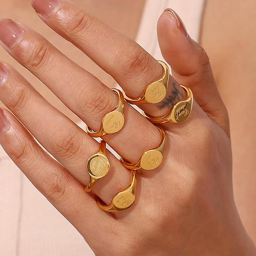 damen Vergolden Ring mit Buchstaben