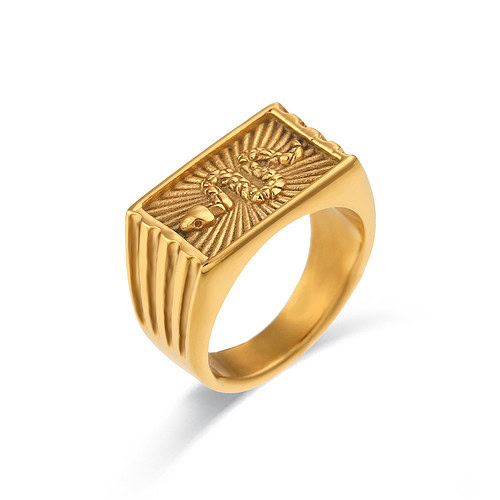 Goldener Siegelring damen mit Schlangen