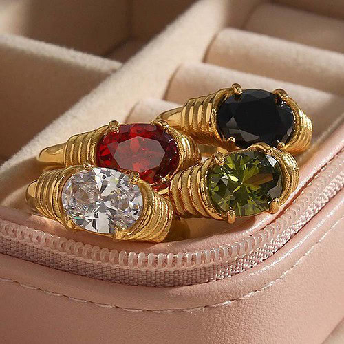 Zirkonia Ring für Damen gold