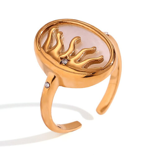 signet edelstahl ring damen gold