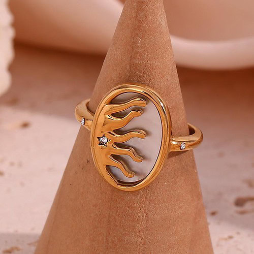 signet edelstahl ring damen gold
