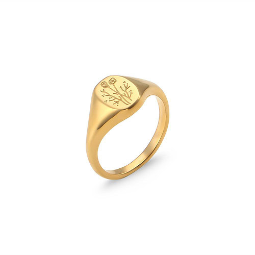Signet Ring gold damen mit Gravur