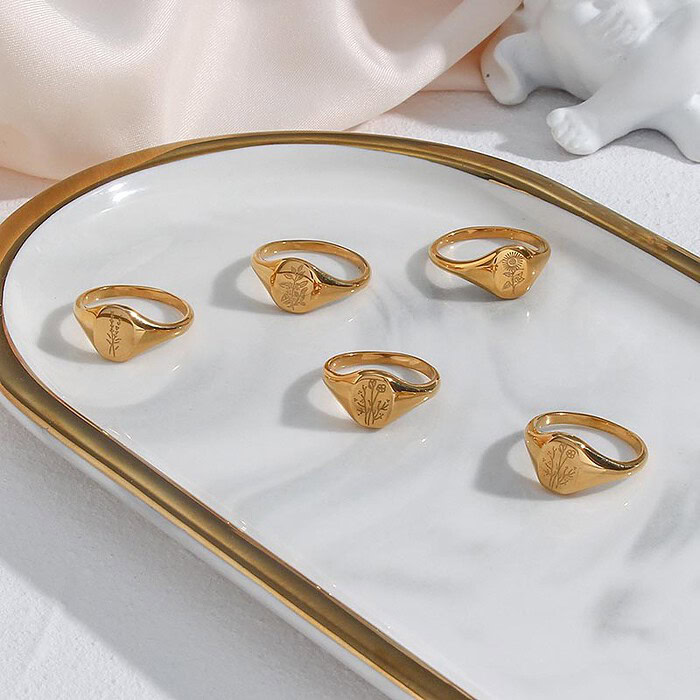 Signet Ring gold damen mit Gravur