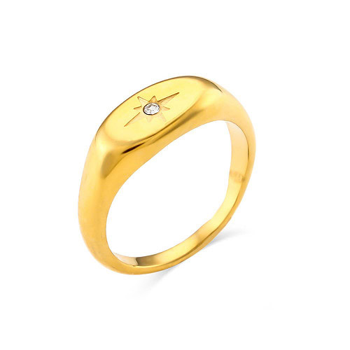 Oval signet ring gold damen mit Stern