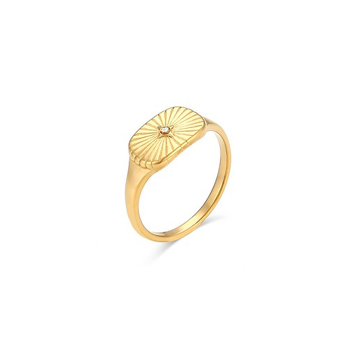 Eckig signet ring gold damen mit Stern