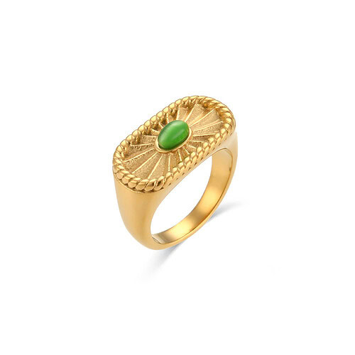 Stripe signet Ring gold damen mit steinen Achat