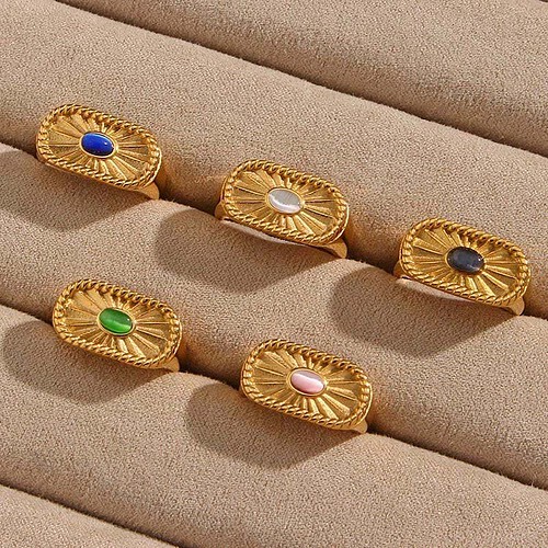 Stripe signet Ring gold damen mit steinen