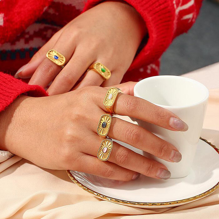 Stripe signet Ring gold damen mit steinen
