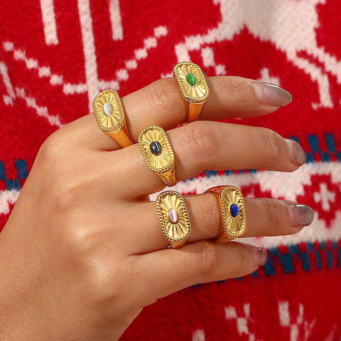 Stripe signet Ring gold damen mit steinen