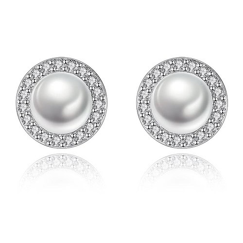 Silber Ohrringe Stecker damen mit Perlen