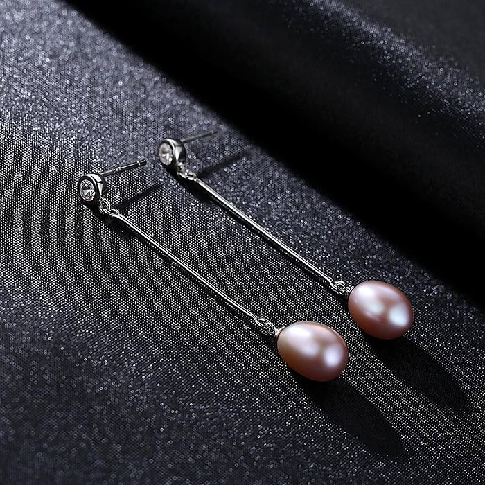 damen perlen lange ohrringe silber