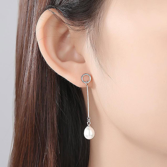 Damen Silber Ohrringe mit Perlen