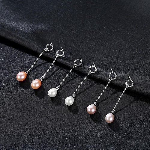 Damen Silber Ohrringe mit Perlen