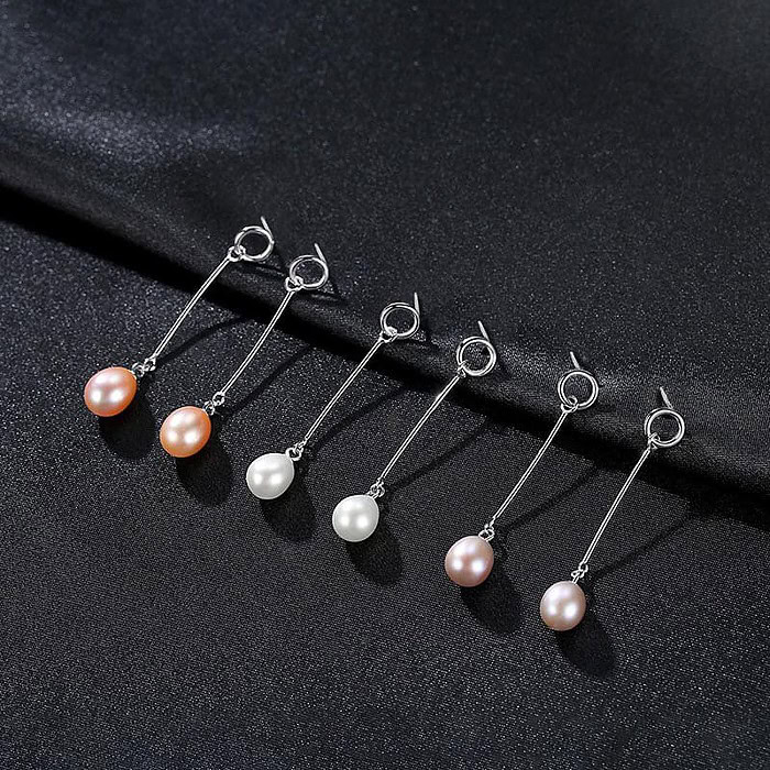 Damen Silber Ohrringe mit Perlen