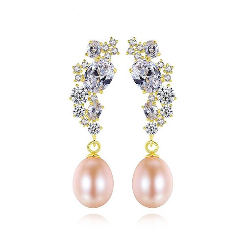 silber ohrringe damen mit Rosa Perlen