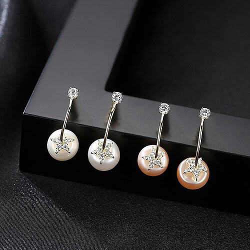 Statement perlen ohrringe silber damen
