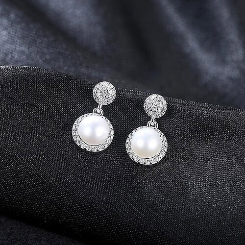 Perlenohrringe aus 925 Silber